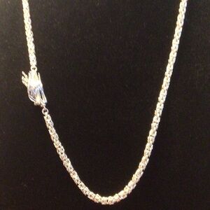Elegant Sterling Silver Chain Necklace with plated Dragon head clasp